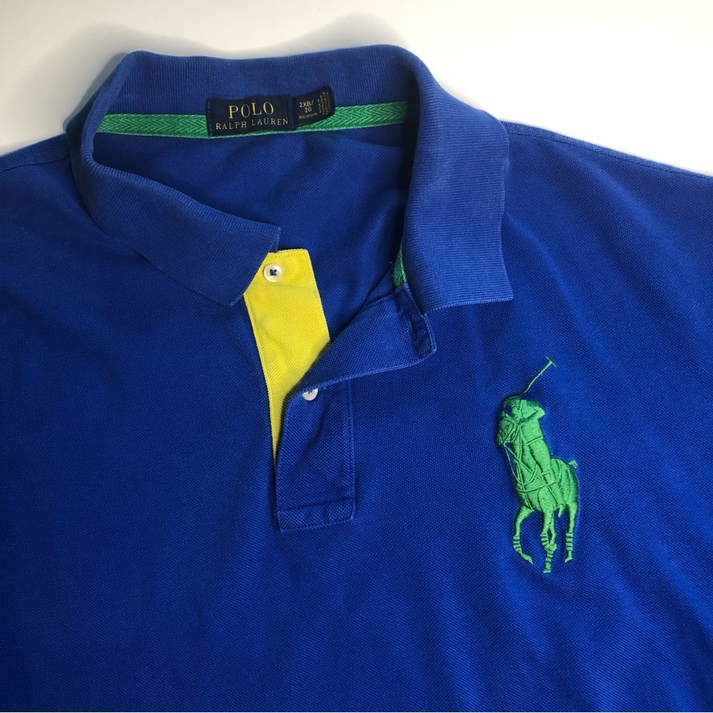 Polo Ralph Lauren Collared Royal Blue With Big Green Pony Size 2XB/2G - Picture 1 of 10